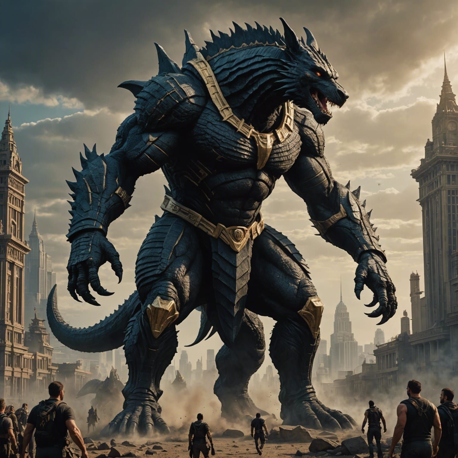 A giant muscular thick Anubis Godzilla