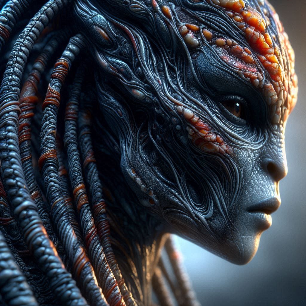 Reptilian female  by @Iamokayrajib