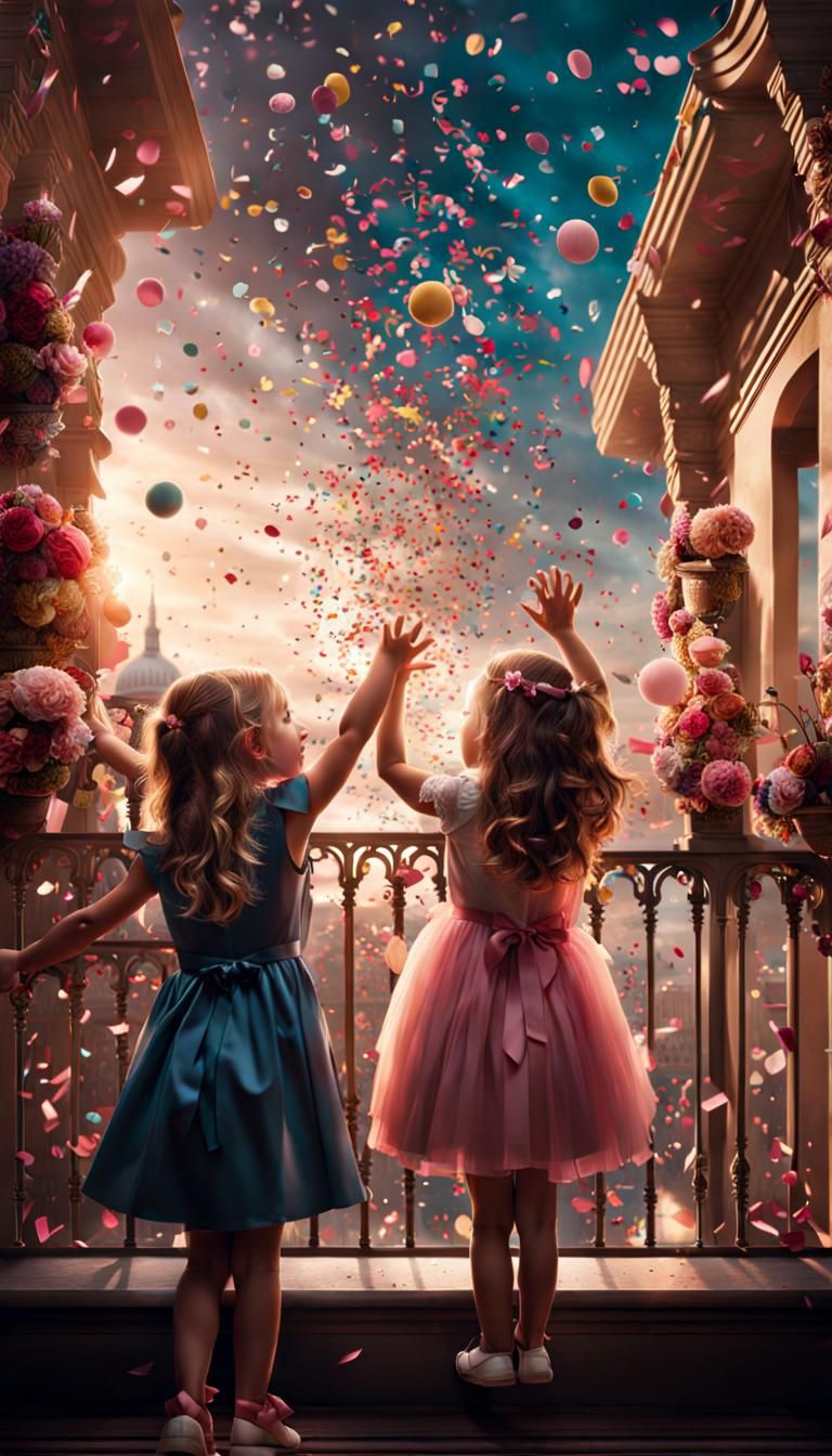 Little Girls throwing confetti   by @DeliaPeabody