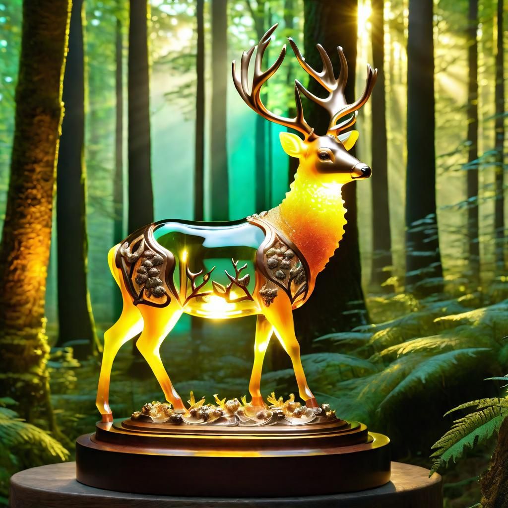 glass blown deer - AI Generated Artwork - NightCafe Creator