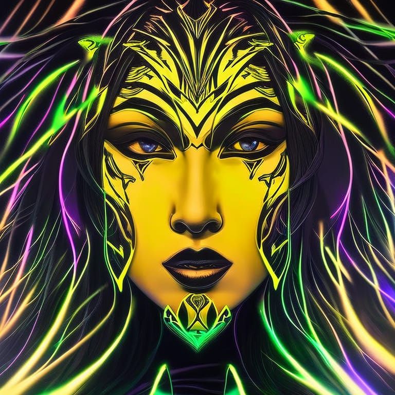 Neon lightning portrait 4
