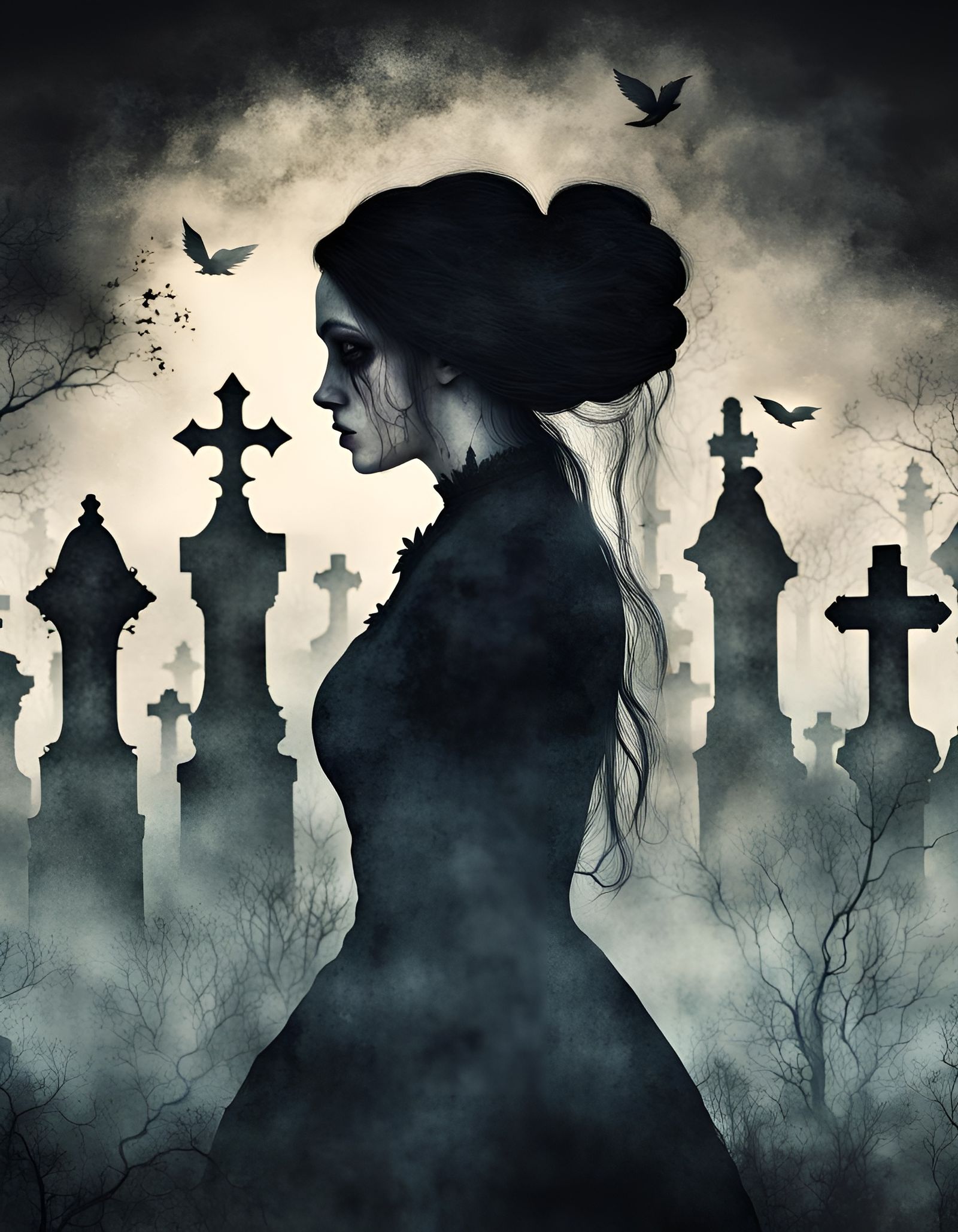 An eerie encounter at the graveyard  by @Bookpunked