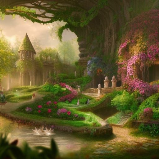 fairy garden - AI Generated Artwork - NightCafe Creator