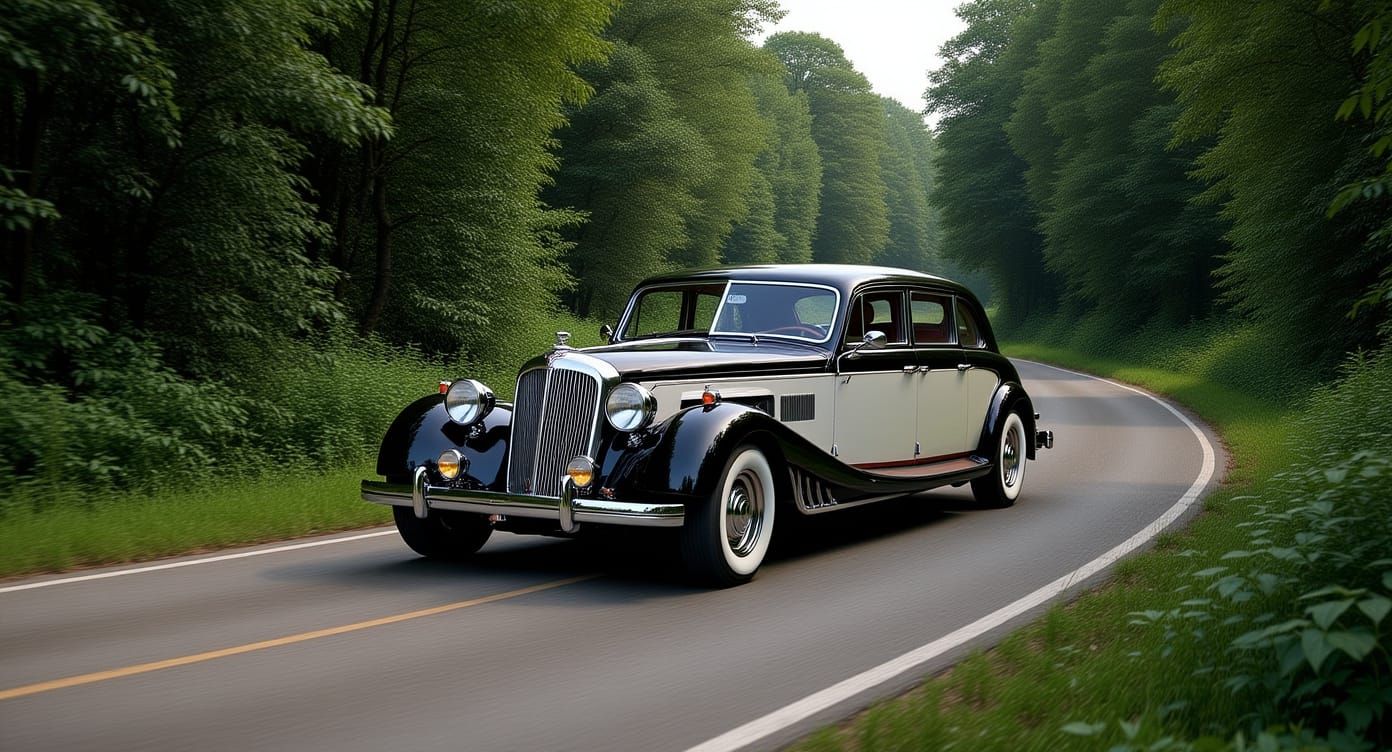 Limousine racing through the jungle