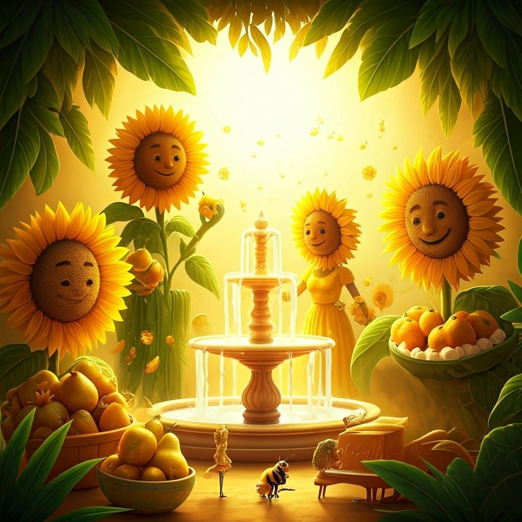 In Sunflower Meadow it is always bright and happy