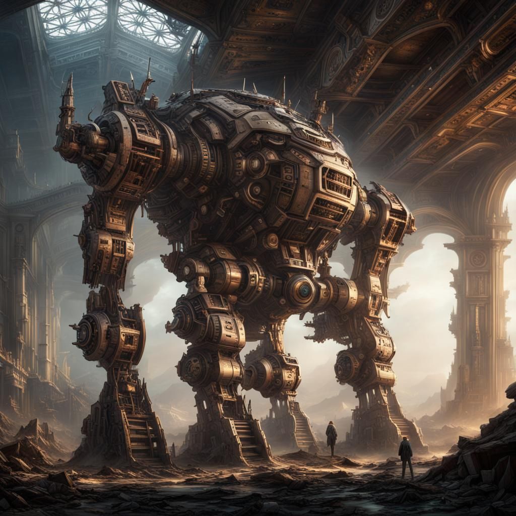 ancient mech technolgy - AI Generated Artwork - NightCafe Creator