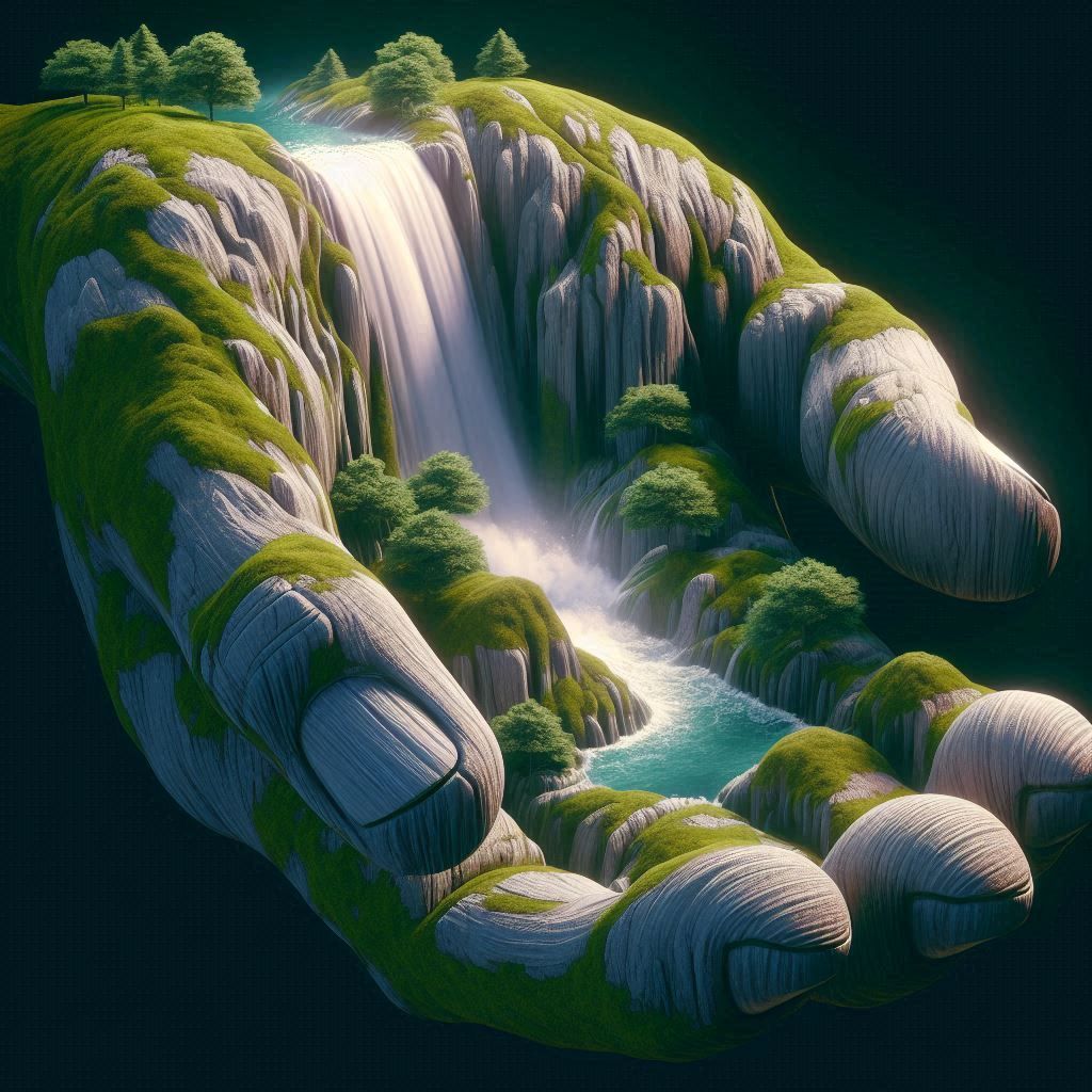 Surreal waterfall
