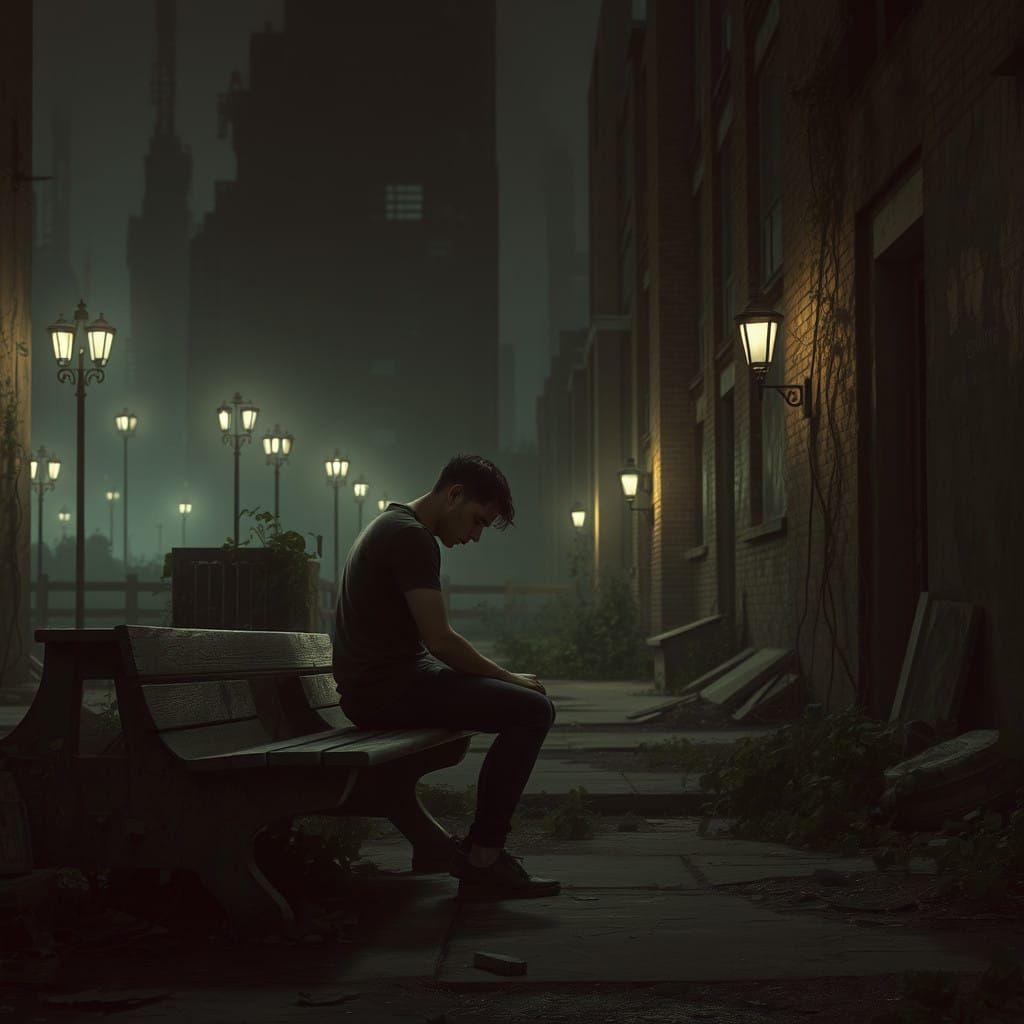 Lost in Futuristic Ruins, Contemplating a Forgotten Tomorrow
