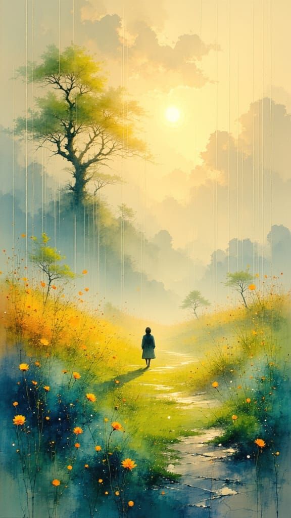 Gentle rain brings peace to the landscape.  by @Ipgorn