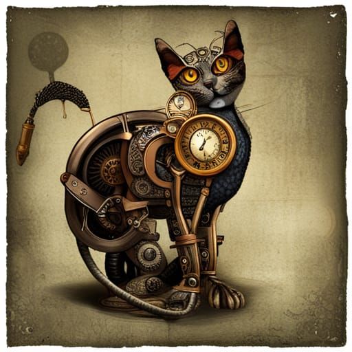 Mechanical Tabby cat  by @Redcoyote