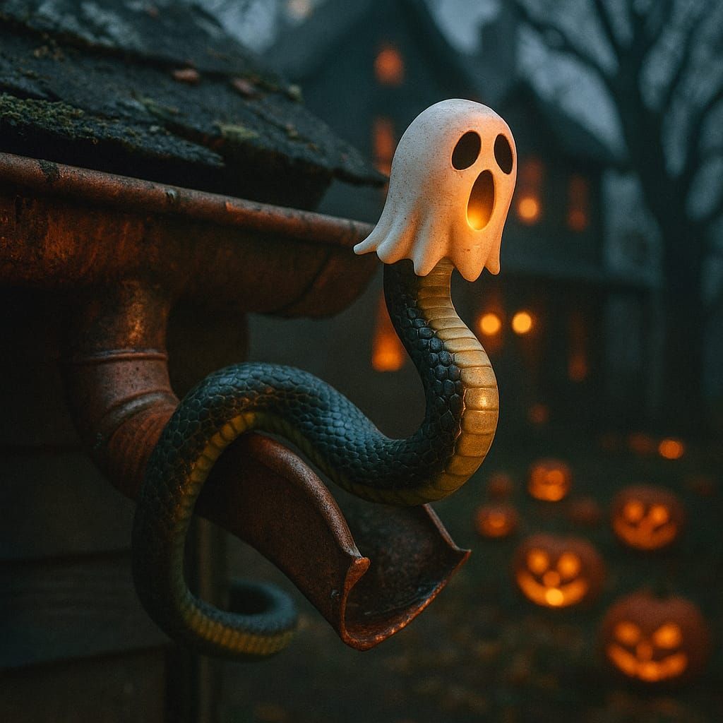 halloween spooky gutter snake