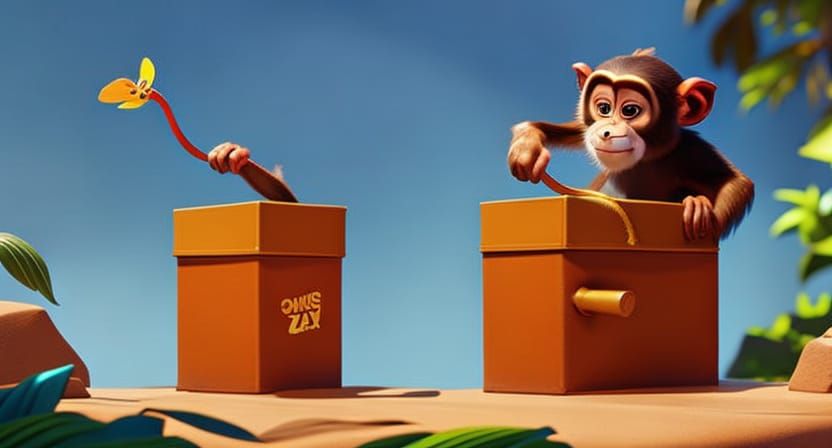 an adorable monkey living in a painted box  by awwChang, CGS...