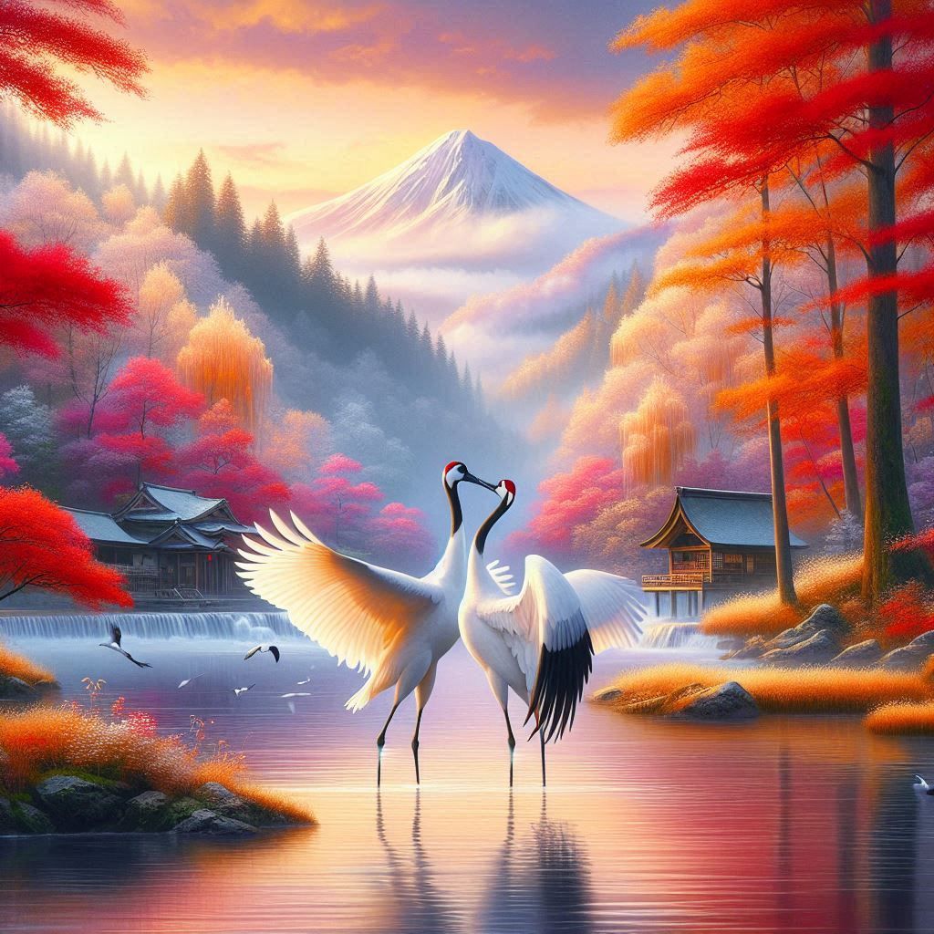 Cranes in autumn