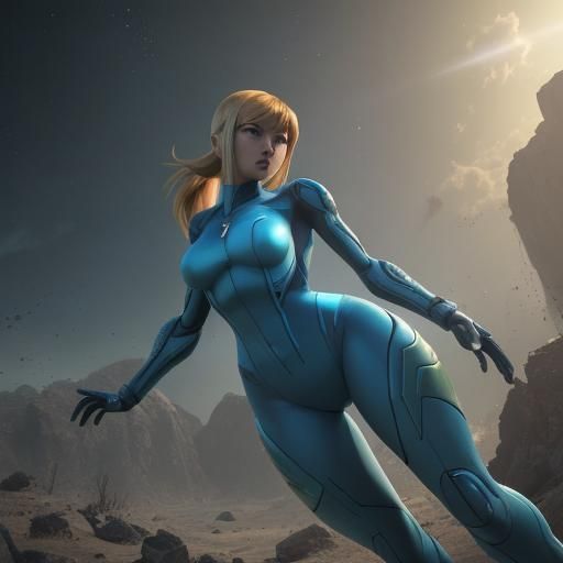 Samus, wearing Zero Suit