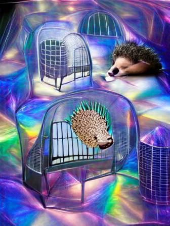 Caged hedgehog dreams of smoking