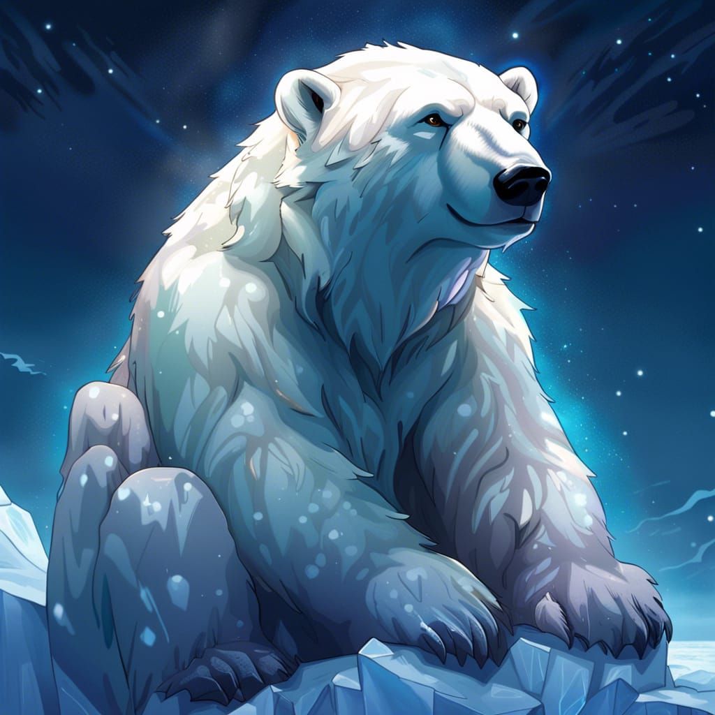 Polar Bear sitting on Iceberg - AI Generated Artwork - NightCafe Creator