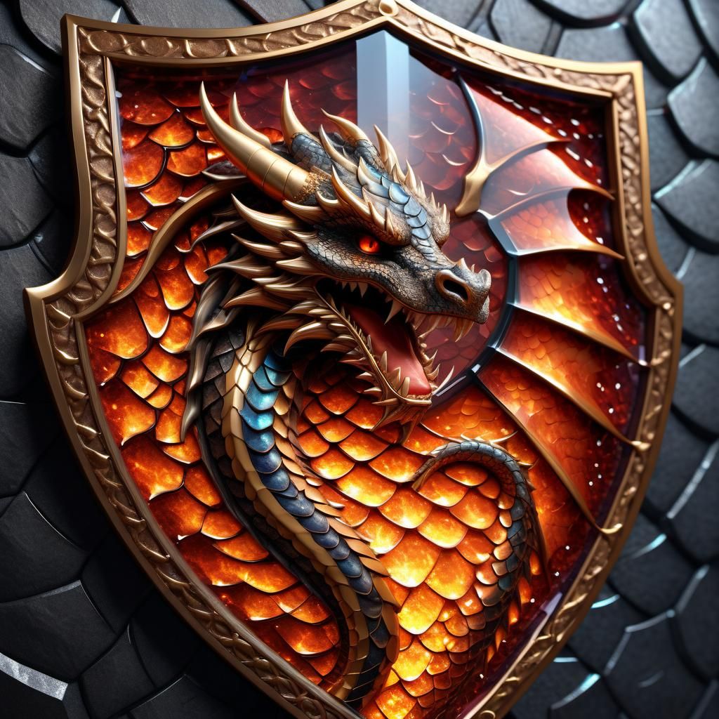 Mythic Dragon Shield   by @AcornNbeans