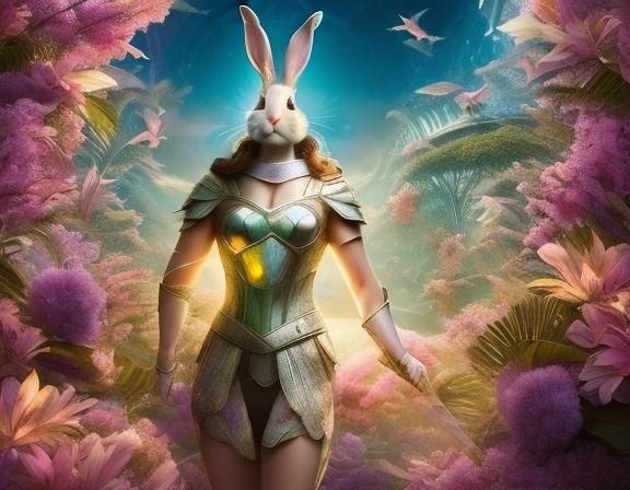 (Beautiful Rabbit Woman Character:1.5)
(Background; Paradise Forests And Fields:1.4)

 <lora:RPGV5Style02:0.7> 

Insanely_Ultra_HyperRealist...