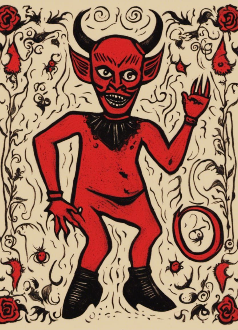 Devil folk art