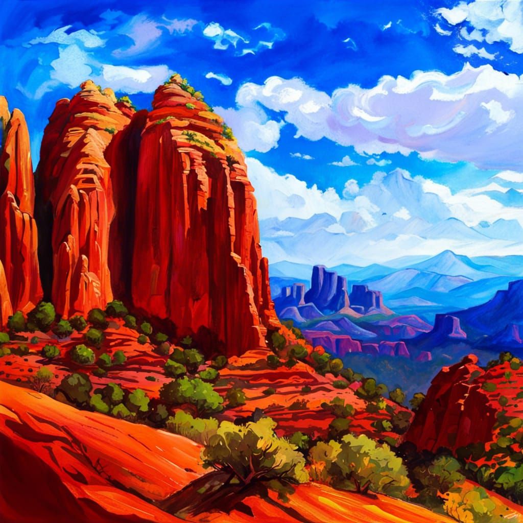 Sedona Red with Sky Blue  by @3moons