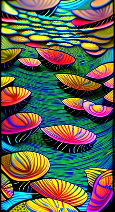 Underwater (Mosaic 101) photograph: refracted lignt illumina...