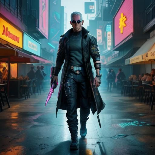 A man in street