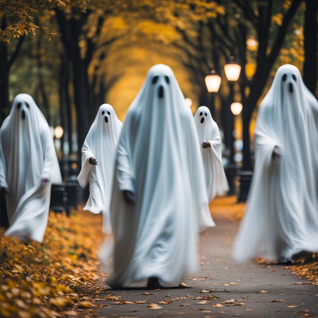 Ghosts being haunted by humans