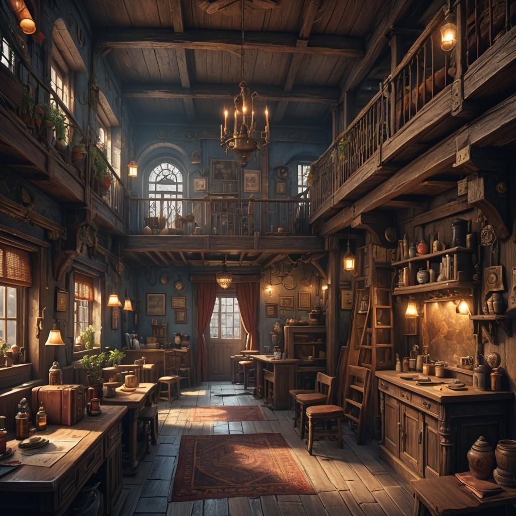 the interior of a hostel


