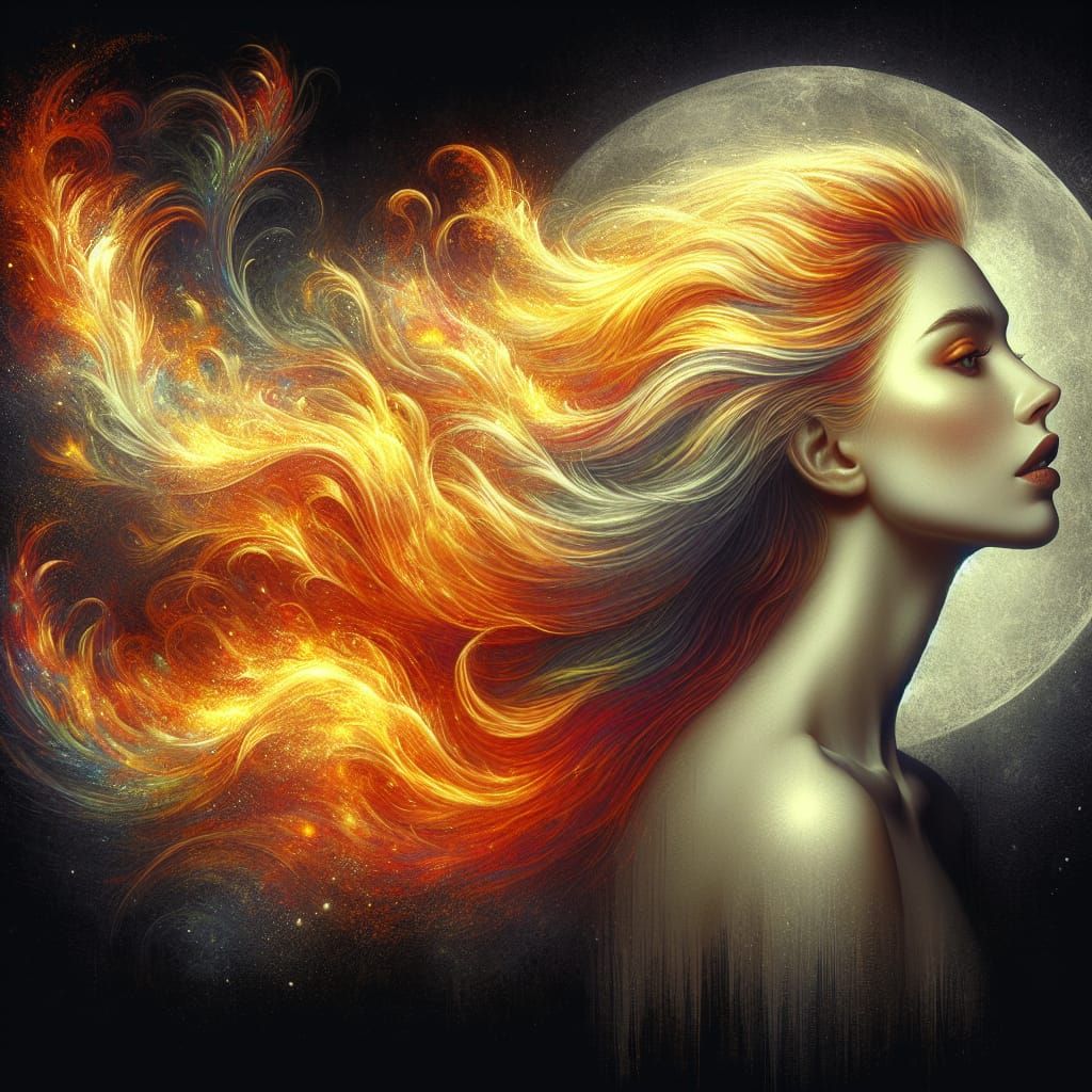 The lady of moon and fire  by @thile