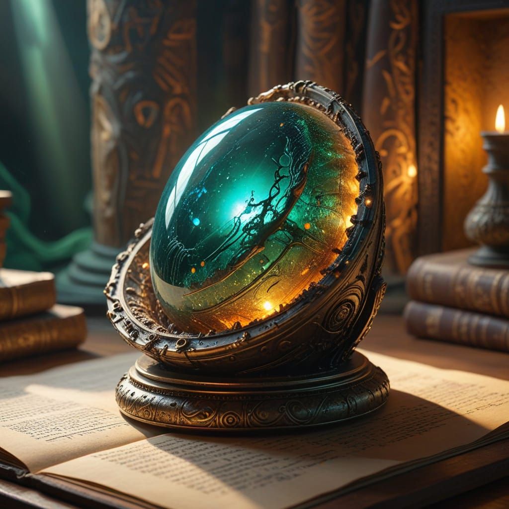 Science fantasy concept art. Medium shot. Ancient, mysteriou...