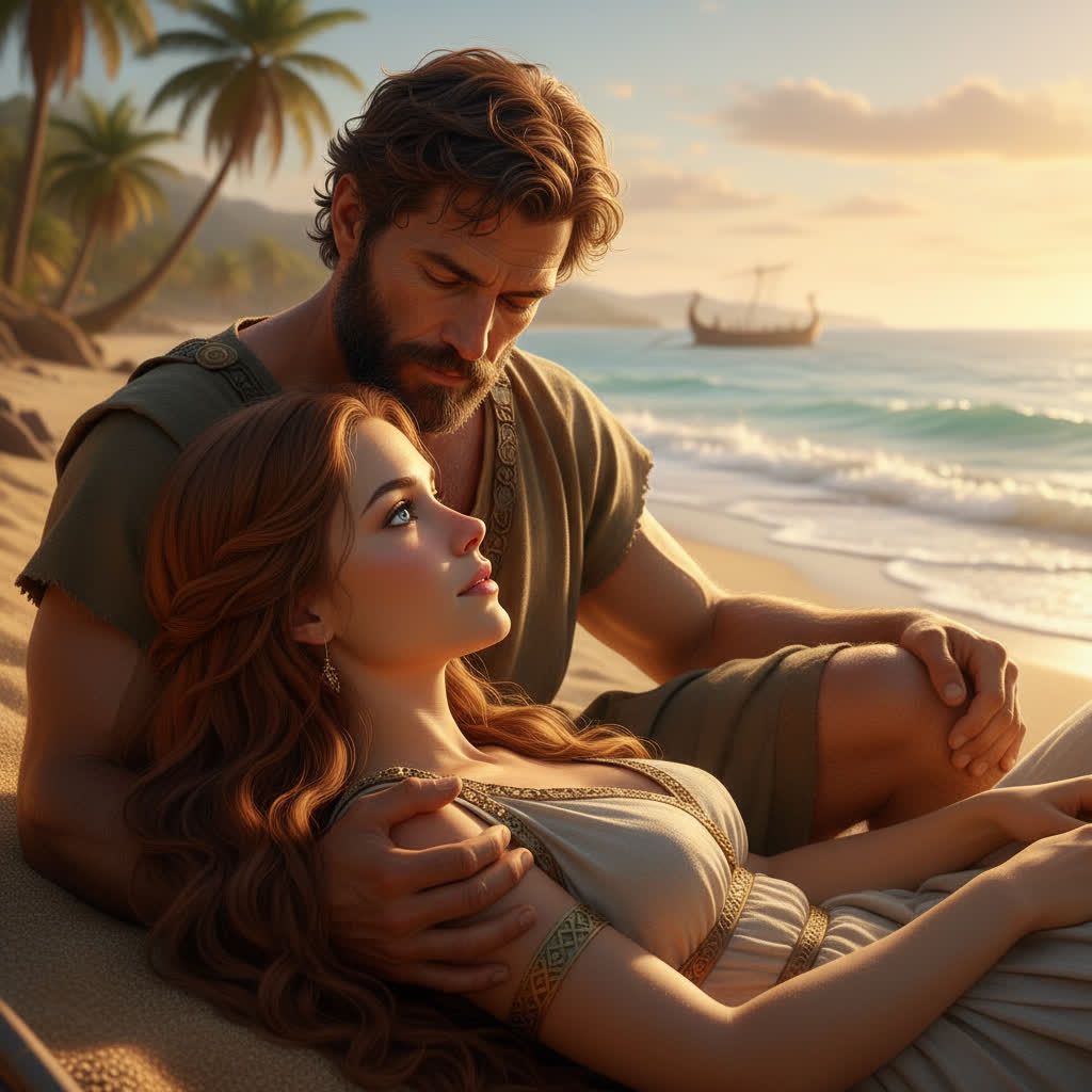 Ulysses and the nymph Calypso