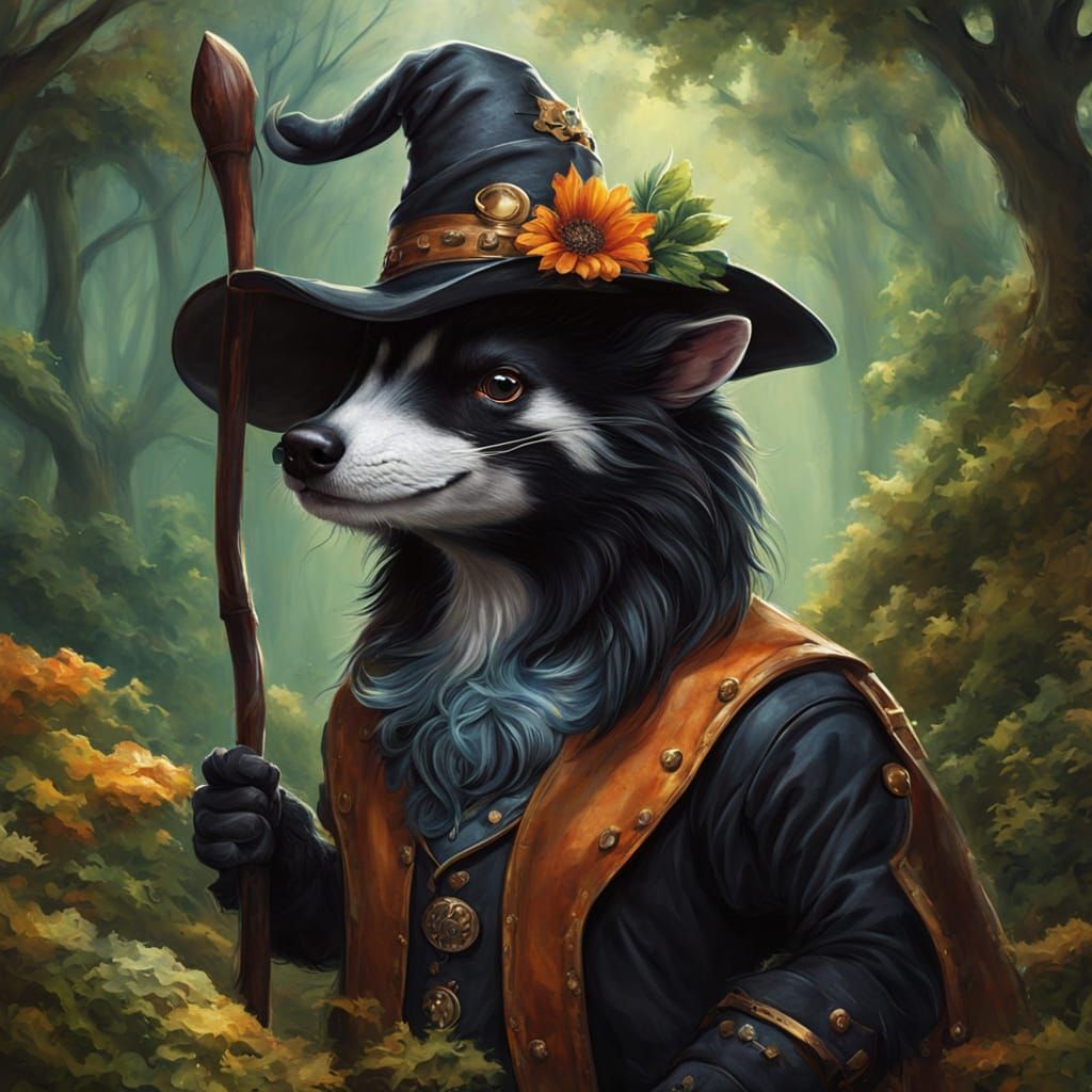 Skunk witch in the forest  by @Staircase Flash