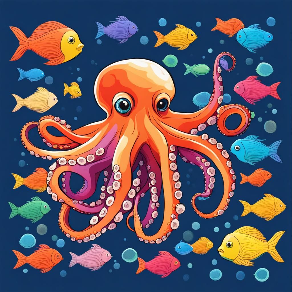 Octopus with fish