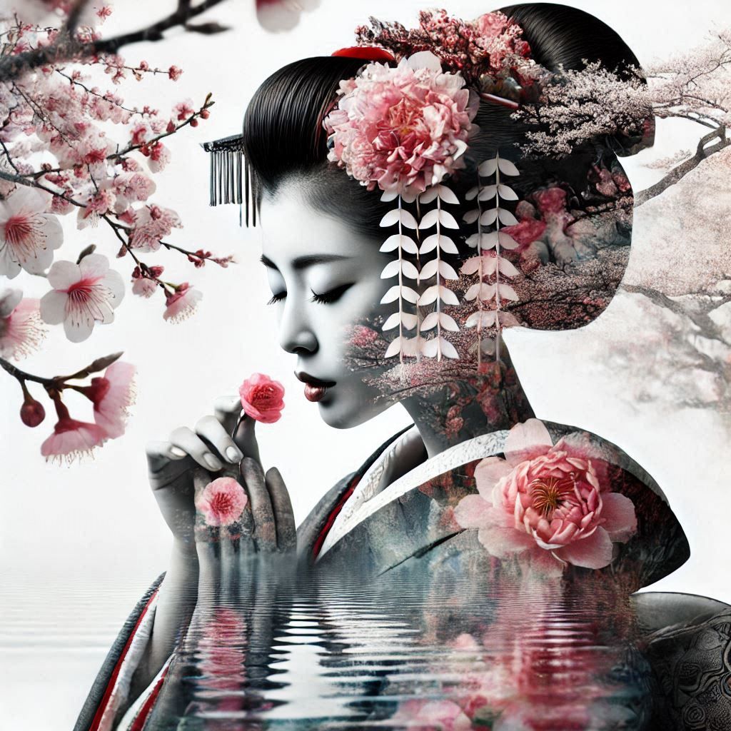 double exposure beautiful fantasy portrait landscape..