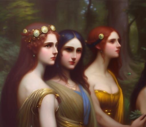 goddesses in a forest, head shoulders and chest, 8k resolution concept ...