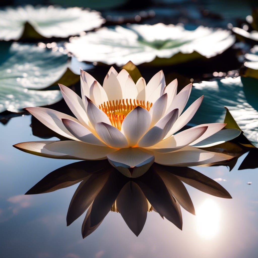 White Lotus on Ancient Altar: Professional Photography