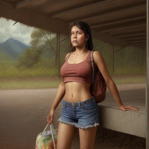 a Mexican woman dressed in only cut off jean shorts finds a ...