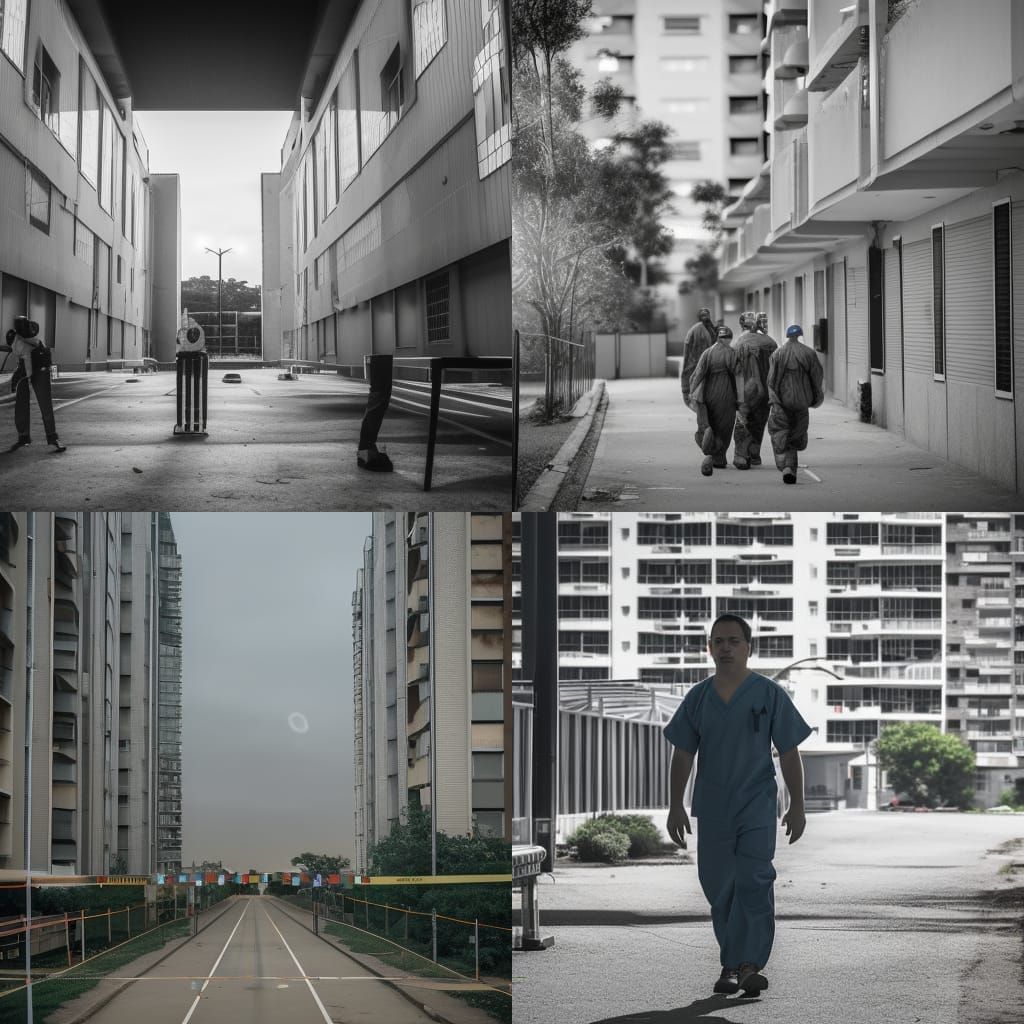 covid-19, quarantine, cordon off area, public housing, outdo...
