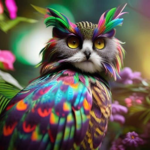 Cat owl - AI Generated Artwork - NightCafe Creator