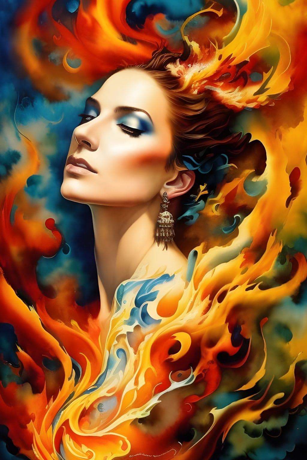 Fire Woman - AI Generated Artwork - NightCafe Creator