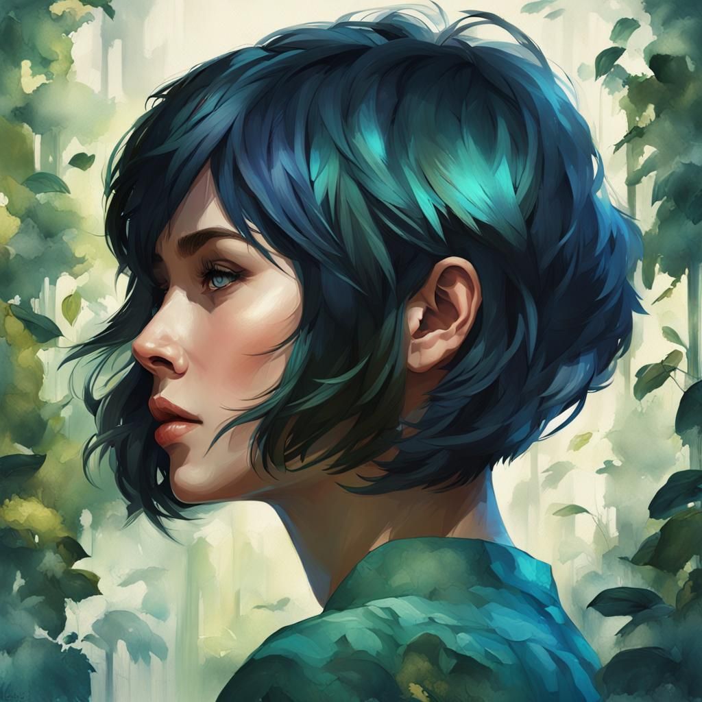 Elegant Woman in a Dreamy Garden Portrait