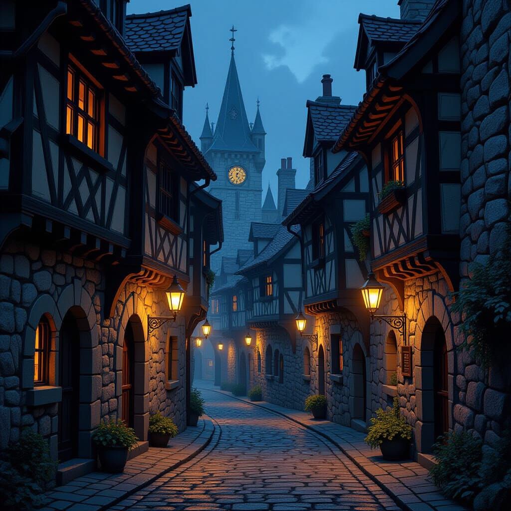 Medieval Alleyway  by @Chirminth