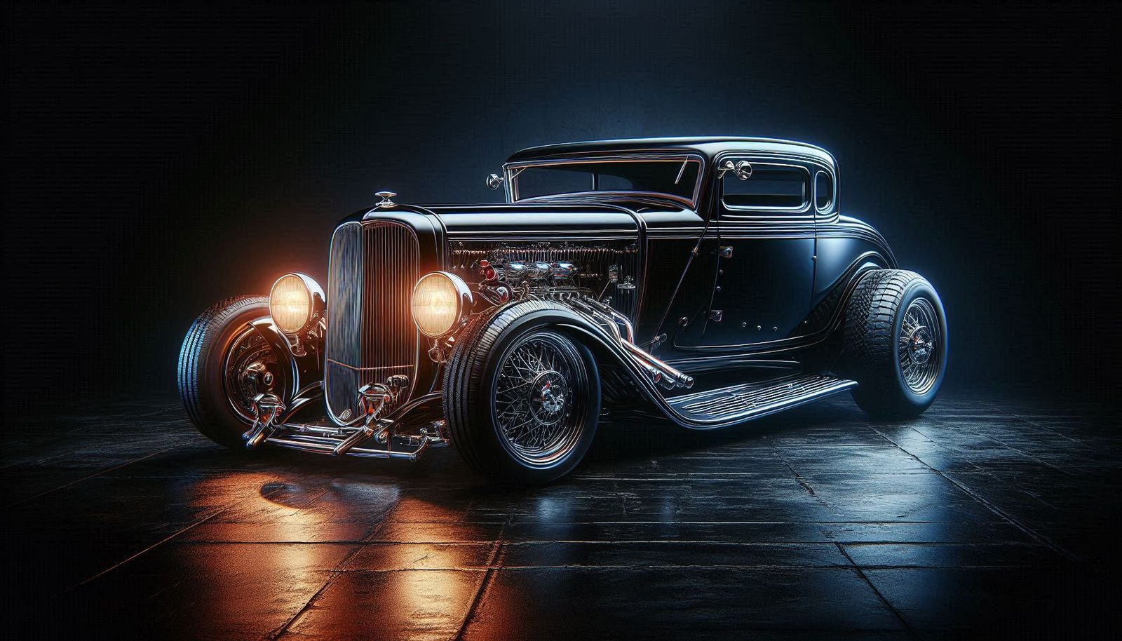 Classic car in Gothic era
