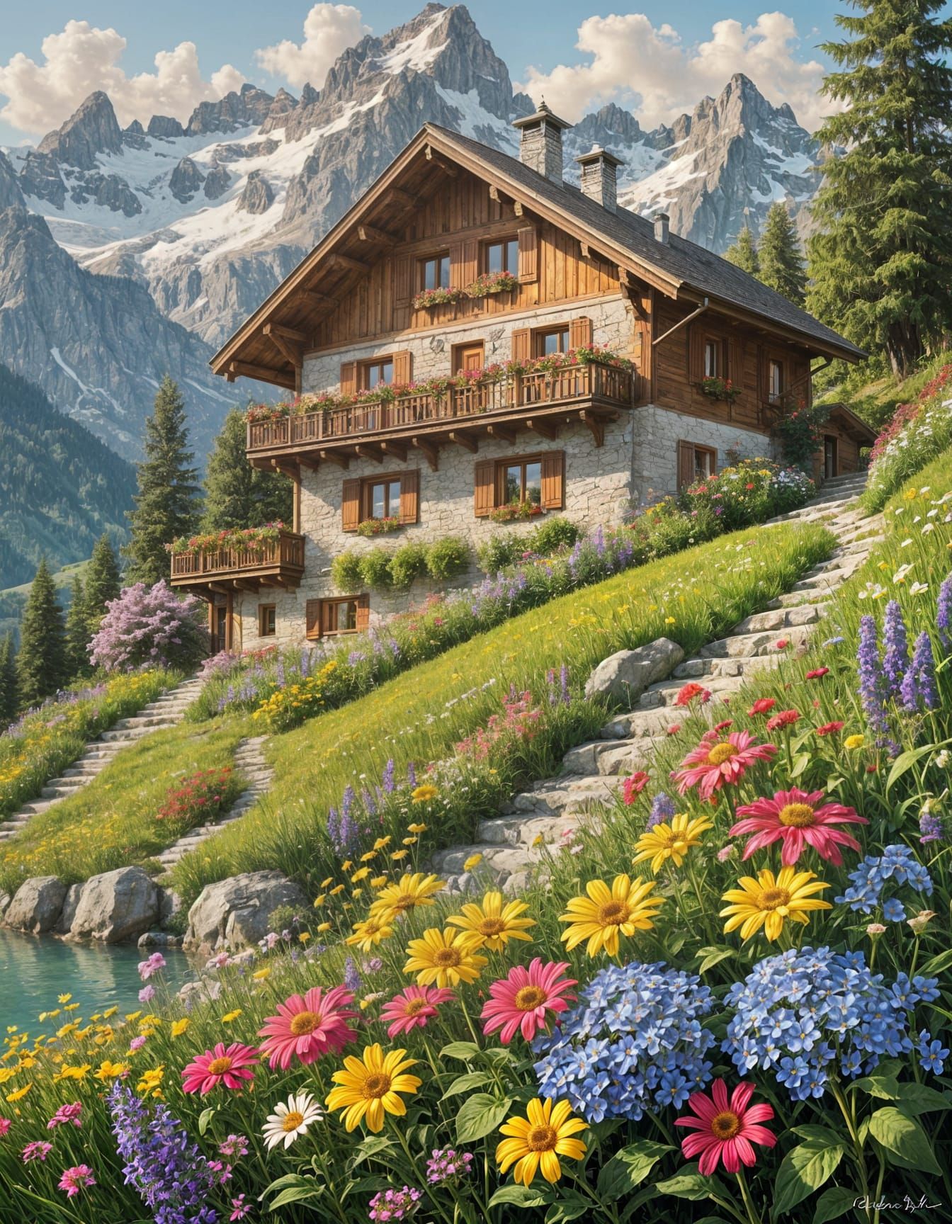 Springtime in the Swiss Alpa by QueenQuill  by @QueenQuill