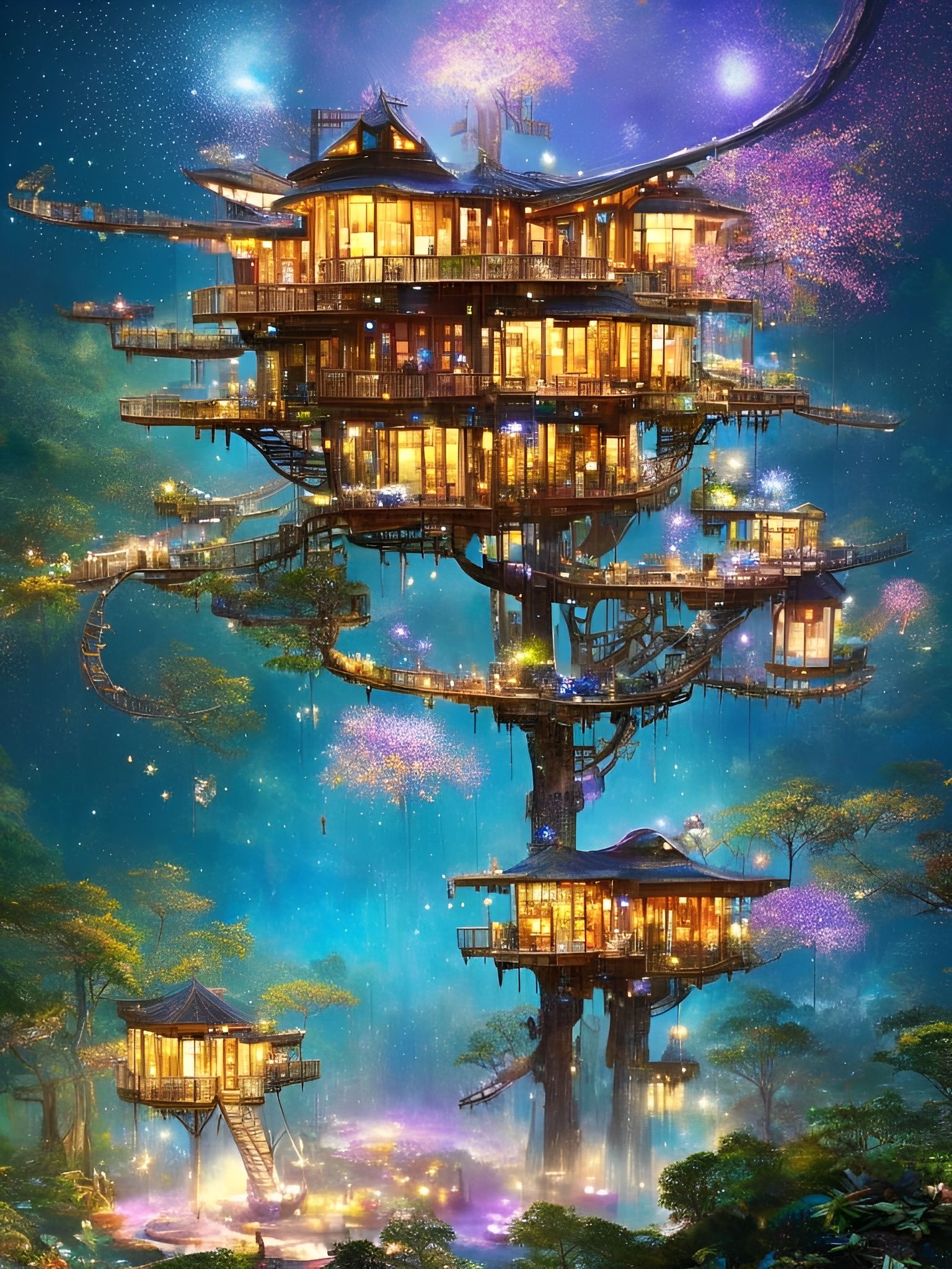 Paradise Treehotel - AI Generated Artwork - NightCafe Creator