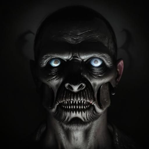 A composite photo of a Extremely Dark macabre horror absolut...
