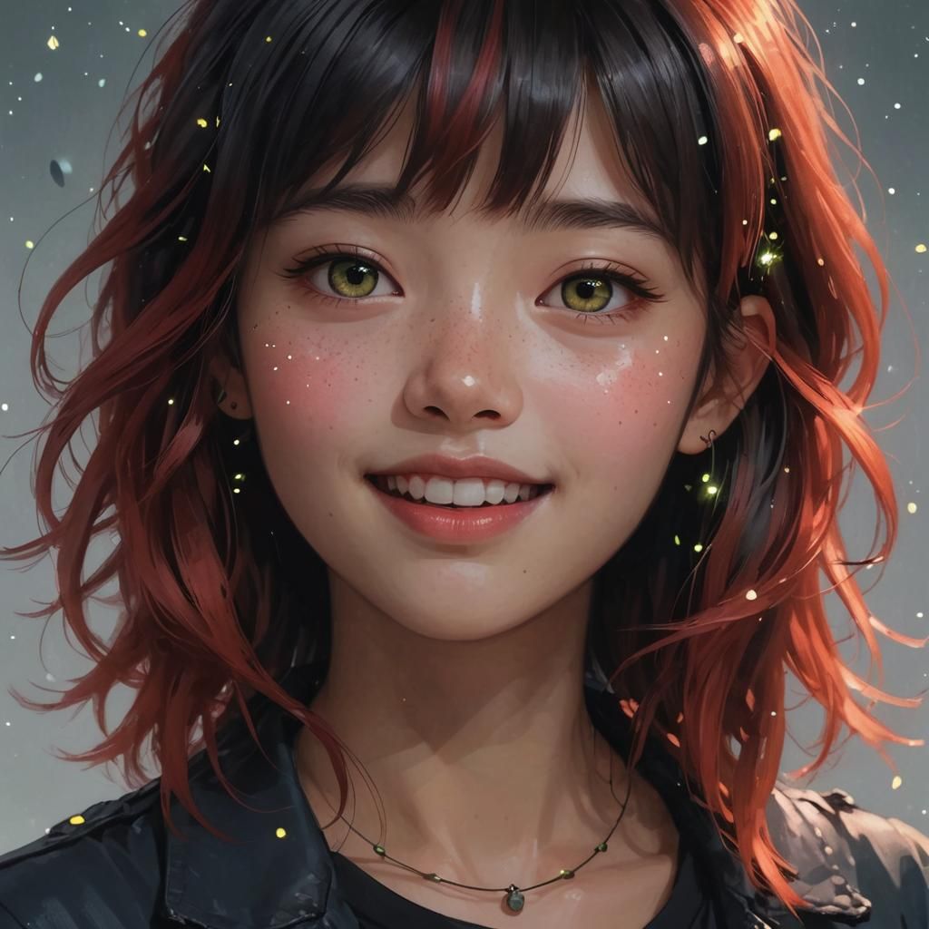 surrounded by fireflies