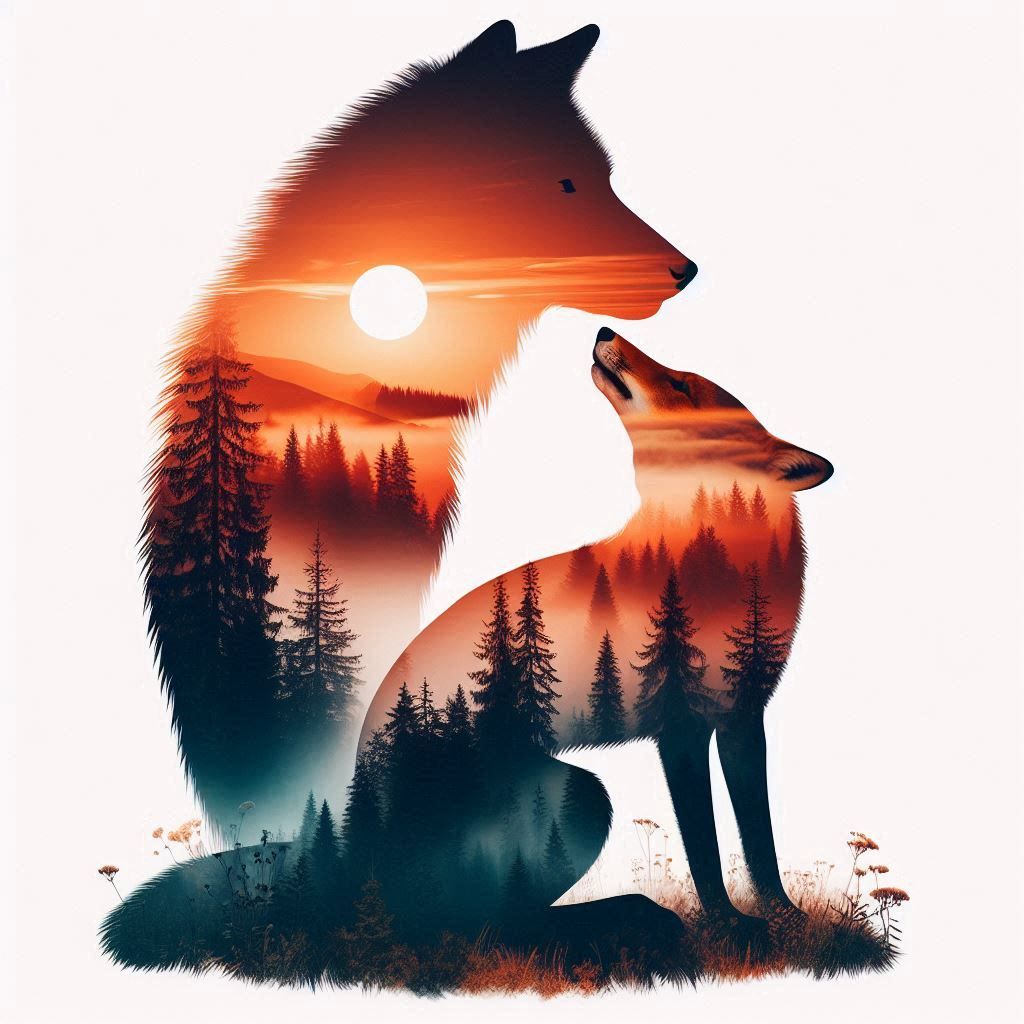 double exposure beautiful fantasy portrait landscape..