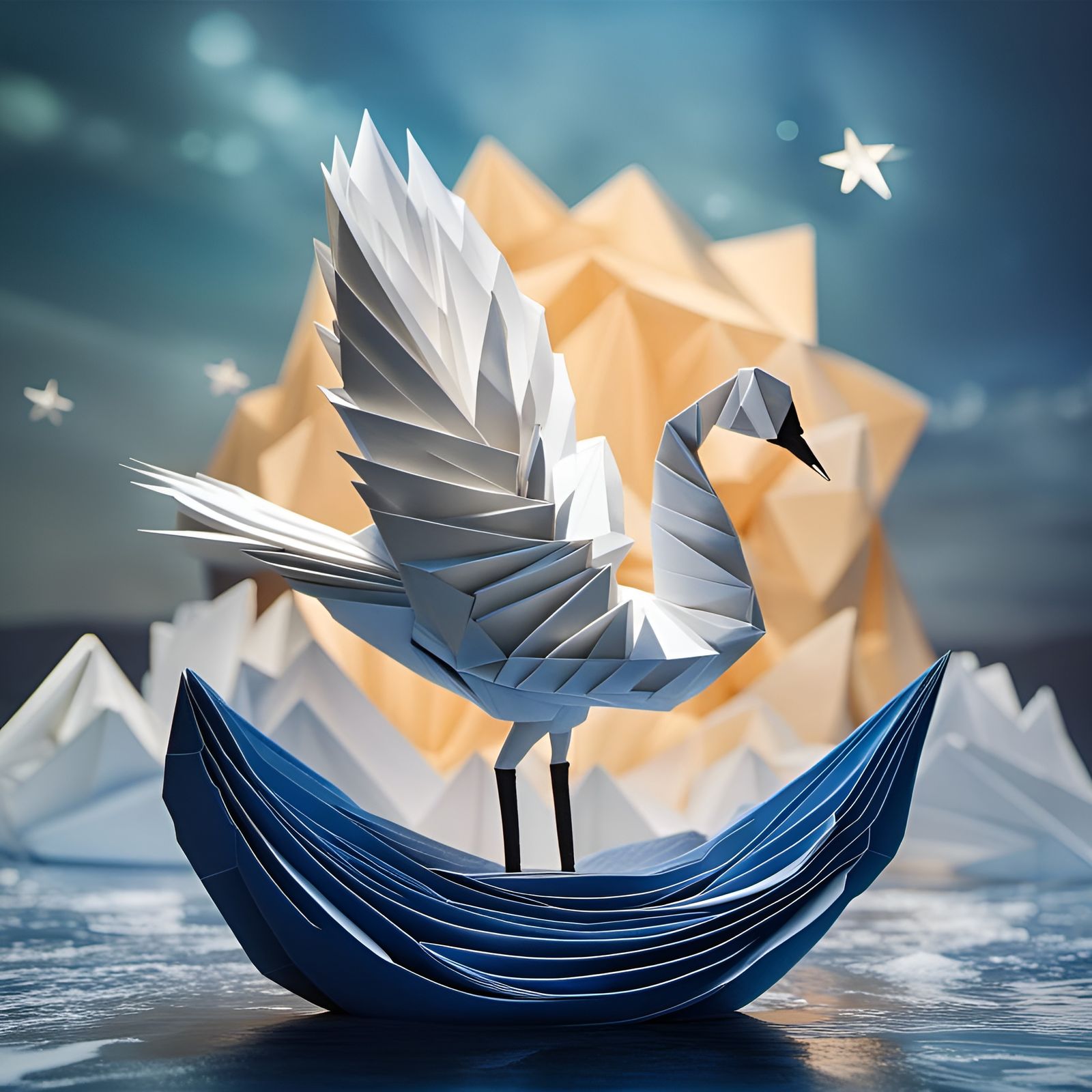 Starlit Antarctic Swan  by @lawrencelot