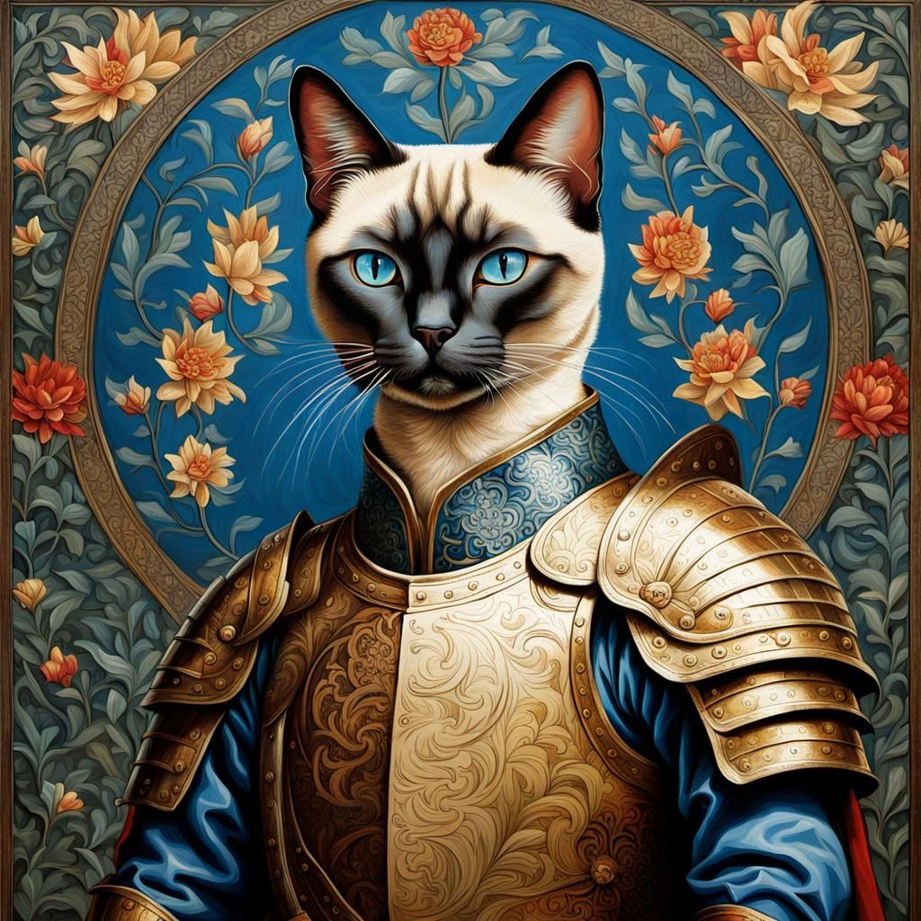 Feline Warrior in 18th Century Asian Medieval Armor - AI Generated ...